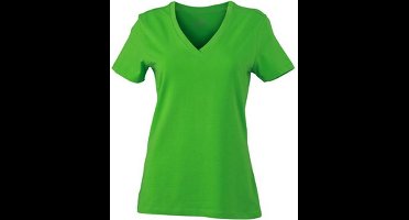 James and Nicholson Dames/dames Rekken V-hals Tee (Kalk groen)