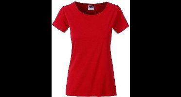 James and Nicholson Dames/dames Basic Organic Katoenen T-Shirt (Rood)