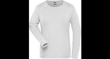 James and Nicholson Dames/dames Organic Cotton Sweater met lange mouwen (Wit)