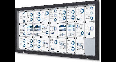 Vergrendelbaar Notitiebord Outdoor SCT met Gasveer 27 X A4 Antraciet - Syna SCT27XA4PHC7016JS - Horeca & Professioneel