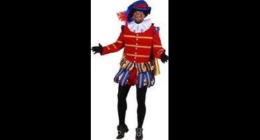 Prachtig Pieten kostuum - Hoogwaardig kwaliteit polyester fluweel - Piet Albufeira - Rood en blauw - Maat S