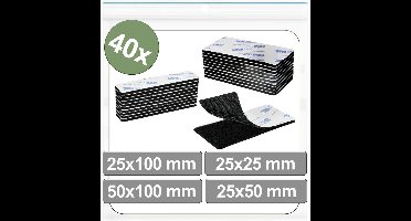 Quadrios 25CA665 Klittenband punten Om vast te plakken Haak- en lusdeel (l x b) 50 mm x 100 mm Zwart 40 stuk(s)