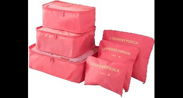 Home & Marker - Packing cubes - Koffer Organizer Set - Travel Cubes - Kleding Organizer - Reis Accessoires - 6 Stuks - Roze - PACKERPRO