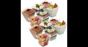 Dessertbekers 120 ml 12 stuks - Schaaltjes - Dessertkopjes - Dessertkommen - Ijsbeker - Ijscoupe - Bekers voor Dessert Ijs Hapjes Tapas