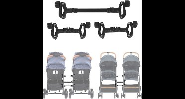 Set van 3 Universele Verbindingsstukken voor Kinderwagens: Maak van Twee Kinderwagens een Tweelingwagen