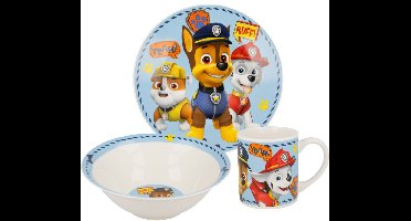 Paw Patrol - boys icons - pups - porseleinen cadeau set - 3 delig - kinderservies