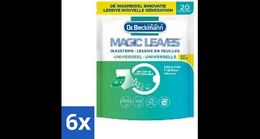 6 x Dr. Beckmann Wasmiddeldoekjes Universeel 20 stuks per verpakking - Wasstrips - Wasmiddel - Wasverzachter - Ecologisch Wassen - Milieuvriendelijk