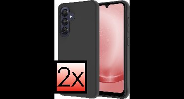 Hoesje - 2 Stuks - Geschikt voor Samsung Galaxy A25 - Sterk & Shockproof - Case Siliconen - Back Cover - Telefoon Hoes - Zwart