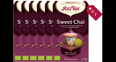 Yogi Tea Sweet Chai - Biologische Kruidenthee met Venkel, Anijs en Zoethout voor Een Zoete en Kruidige Chai-ervaring - Tray van 6 Stuks
