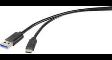 Renkforce RF-4535908 USB-kabel USB 3.2 Gen1 USB-A stekker, USB-C stekker 3.00 m Zwart