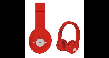 Platinet Omega FH0915R headset - bluetooth 5.0 - 8 uur speeltijd - handsfree bellen - SD-kaartlezer - Rood