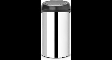 Brabantia Touch Bin Prullenbak - 60 liter - Brilliant Steel / Matt Black deksel