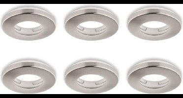 Groenovatie Inbouwspot - Rond - Waterdicht IP54 - Ø85 mm - GU10 Fitting - Satijn - 6-Pack