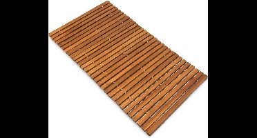 Badmat - Acaciahout Antislip Strepenpatroon 76x50cm - FSC gecertificeerd