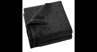 De Witte Lietaer Badlaken Contessa, Black - 70 x 140 cm - 2 stuks - Katoen
