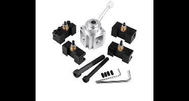 KARZO - Snelle-wissel mini draaibank toolhouder van aluminium met snijhouder en schroefset voor precisiewerk en eenvoudige montage