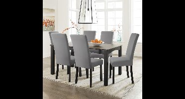 Stoelhoes - Stoelhoezen - voor Eetkamerstoelen Verwijderbare Wasbare Eetstoelhoezen voor Hotel, Eetkamer, Banket, - Set Van 6 - Grijs - 50D x 50B x 60H centimeter