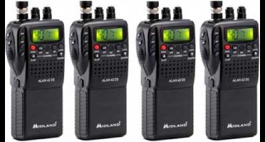 Set van 4 Midland Alan 42DS 27mc Portofoons 4 Watt FM/AM