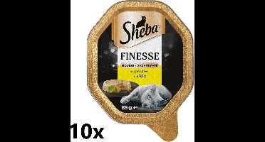 10x Sheba - Finesse Mousse Kip - Kattenvoer Natvoer - 85 g