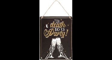 Something Different - Til Death Do Us Party Champagne Metalen wandbord - Zwart