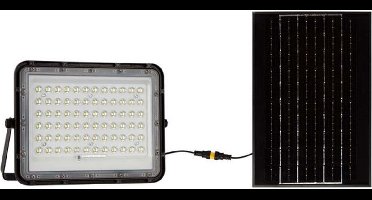 V-TAC VT-120W Solar Schijnwerper - IP65 Waterdicht - Zwart - 10W - 1200 Lumen - 6400K