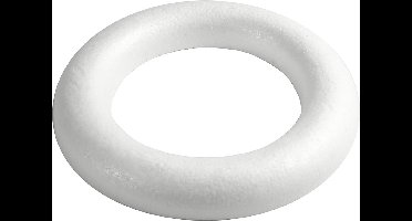 Ringen met platte achterkant, afm 35 cm, dikte 46 mm, wit, 1 stuk