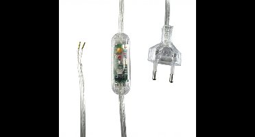 Aansluitsnoer met Dimmer - 10-150W - 2x0.75mm - 2m - Transparant