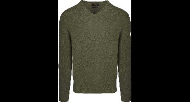 Steppin' Out Pullover V-hals Merinowol Olijfgroen - Maat XXL - Heren - Pullovers
