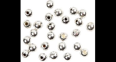 Eindkralen voor memory wire, d 3 mm, gatgrootte 1 mm, verzilverd, 20 stuk