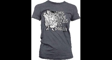 Gremlins Dames Tshirt -S- This Dude Likes To Party Grijs