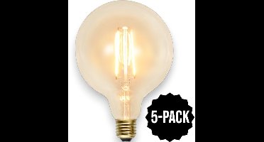 5-Pack | G125 Globelamp - E27 - 2.3W - Super Warm Wit <2200K - Filament - Helder