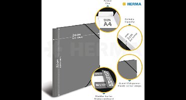 HERMA mappen A4 jungleset, 3-delig, hoekmappen van karton met kleutermotief, elastische band, binnenkleppen en binnenprint voor jongens, meisjes en kinderen