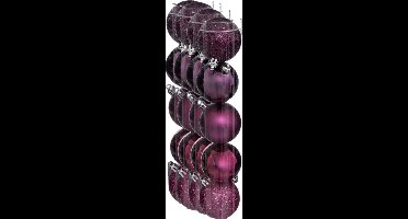 Atmosphera kerstballen - 20x stuks - framboos roze - kunststof - 5 cm