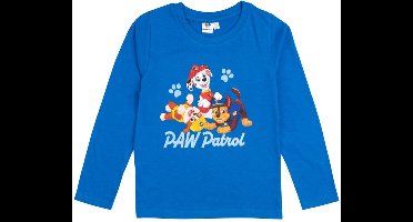 PAW Patrol Shirt - Lange Mouw - Katoen - Blauw - Maat 86/92