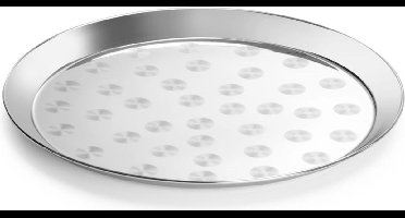 HENDI Serveerplateau van geborsteld RVS - diameter 300 mm - rond