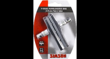 Simson E-bike V-brake remblokken - 80mm - Extra breed - Speciaal rubber - Asymmetrisch ontwerp
