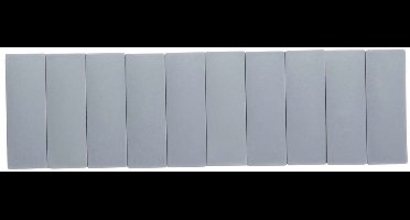 MAUL Magneet rechthoek 10 stuks 1 kg kunststof Ferriet bruchsicher erodiert lackiert 5.4 x 1.9 x 0.9 cm grijs
