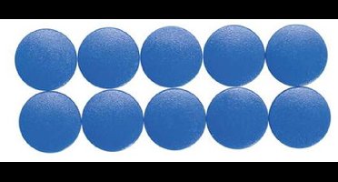 MAUL Magneet rond 10 stuks 0,15 kg kunststof Ferriet bruchsicher erodiert lackiert Ø 1.5 x 0.7 cm blauw