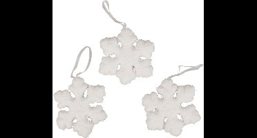 Sneeuwvlok decoratie sneeuw winterdecoratie om op te hangen Ø7cm