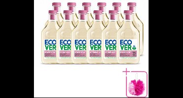 12 x Ecover - Vloeibaar wasmiddel - Wol & Fijnwas - 1 liter - 22 wasbeurten - Bulkverpakking - Zachte wasmiddelen - Douchemop - Wol wasmiddel