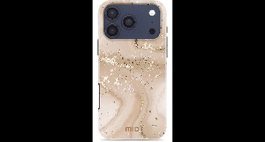 MIO Hoesje Geschikt voor Apple iPhone 18 Pro Max / 17 Pro Max - Compatibel met MagSafe / Qi2 - Hard Shell Back Cover Case Gold Marble