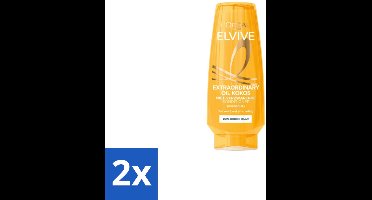2 x L'Oréal Elvive Extraordinary Oil Conditioner Kokos 200 ml - Kokosolie Conditioner - Droog Haar - Haar Verzorging - Haar Voeding - Haar Zachtheid