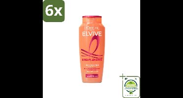 L'Oréal Elvive Dream Lengths Shampoo 250 ml - Voordeelverpakking - 6 stuks - Lang haar - Beschadigd haar