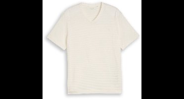 Tom Tailor - T-shirt van katoen - Maat XXXL - Gardenia White