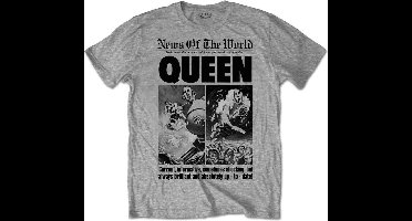 Queen - News Of The World 40th Front Page Heren T-shirt - S - Grijs