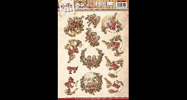 Birds Holly Jolly 3D-Uitdrukvel Push-Out Yvonne Creations