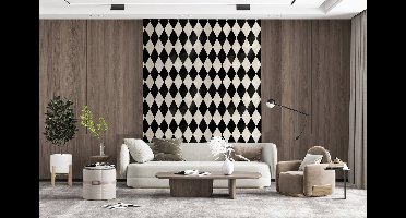 Behang - Fotobehang Klassiek - Patroon - Zwart - Breedte 160 cm x hoogte 220 cm