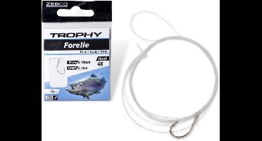 Zebco Trophy Trout Hook-to-Nylon 70cm (8 pcs) Hook Silver - Maat : 8