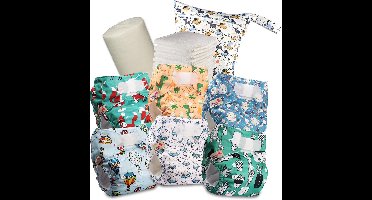 Wasbare Luiers voor Baby's - Herbruikbare Pocket Luiers met Sluiting, Maat Verstelbaar