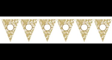 Amscan Vlaggenlijn Customizable Goud/wit 24 Stuks
